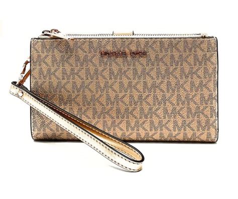 michael kors double zip wistlet gold|michael kors small zip wallet.